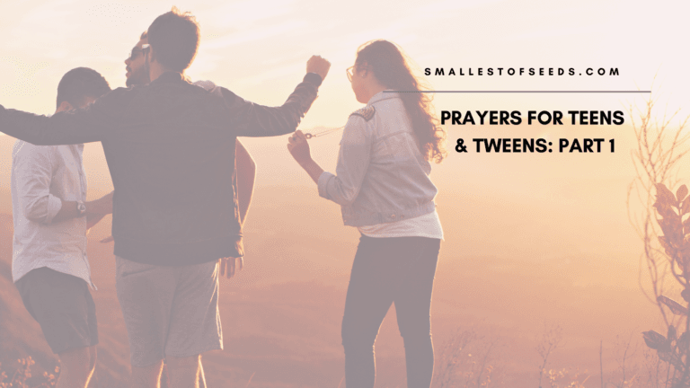 biblical prayers for teenagers blog banner showing a group of teenagers enjoying time together