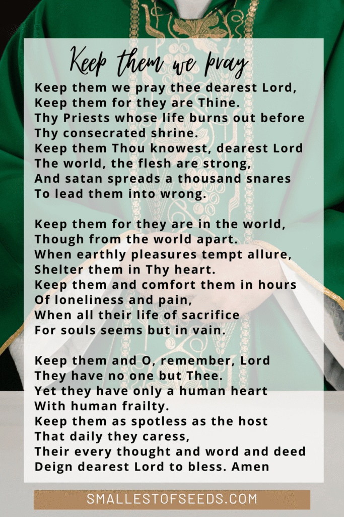 Keep them we pray -Traditional prayer/hymn for priests