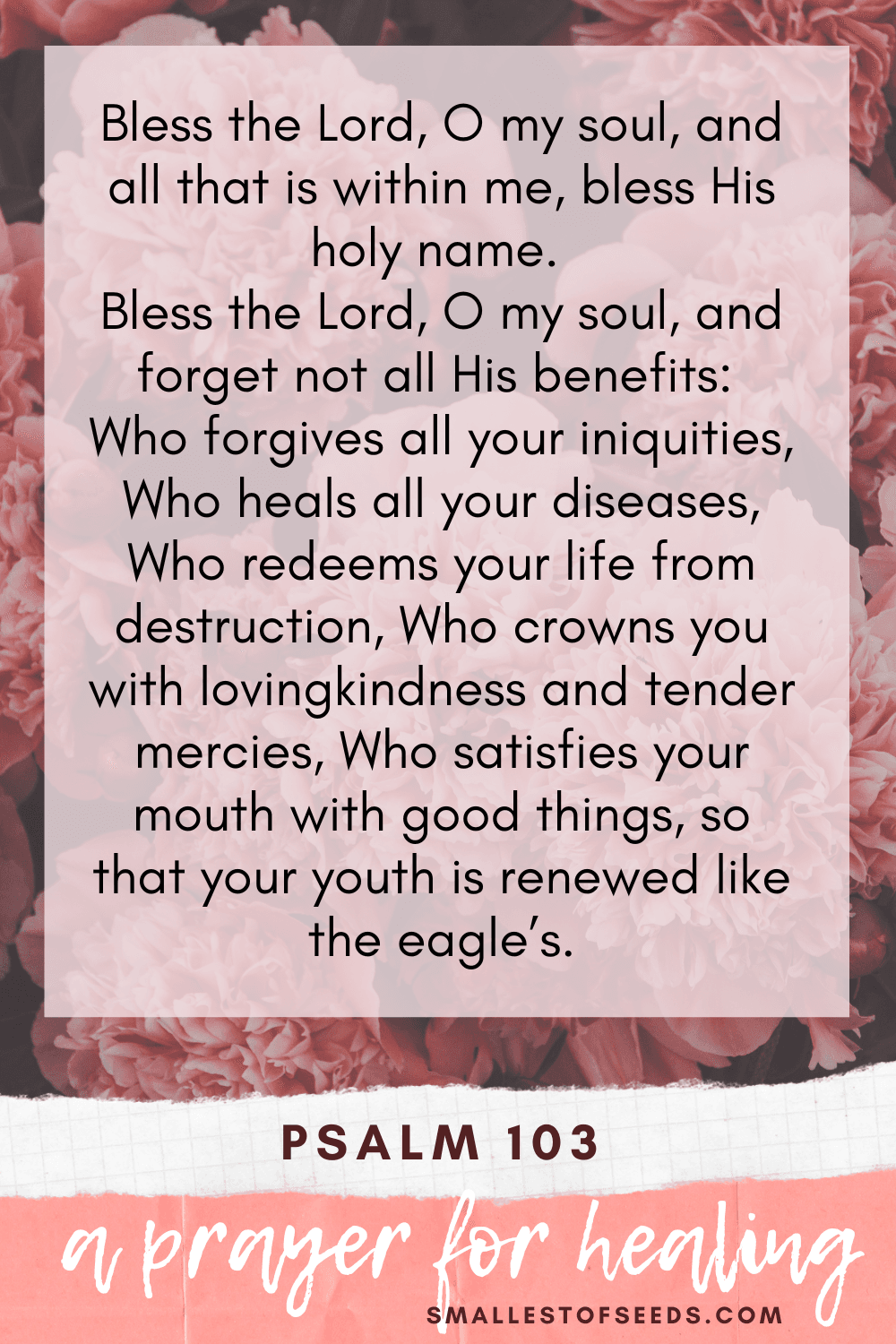 prayer card showing psalm 103