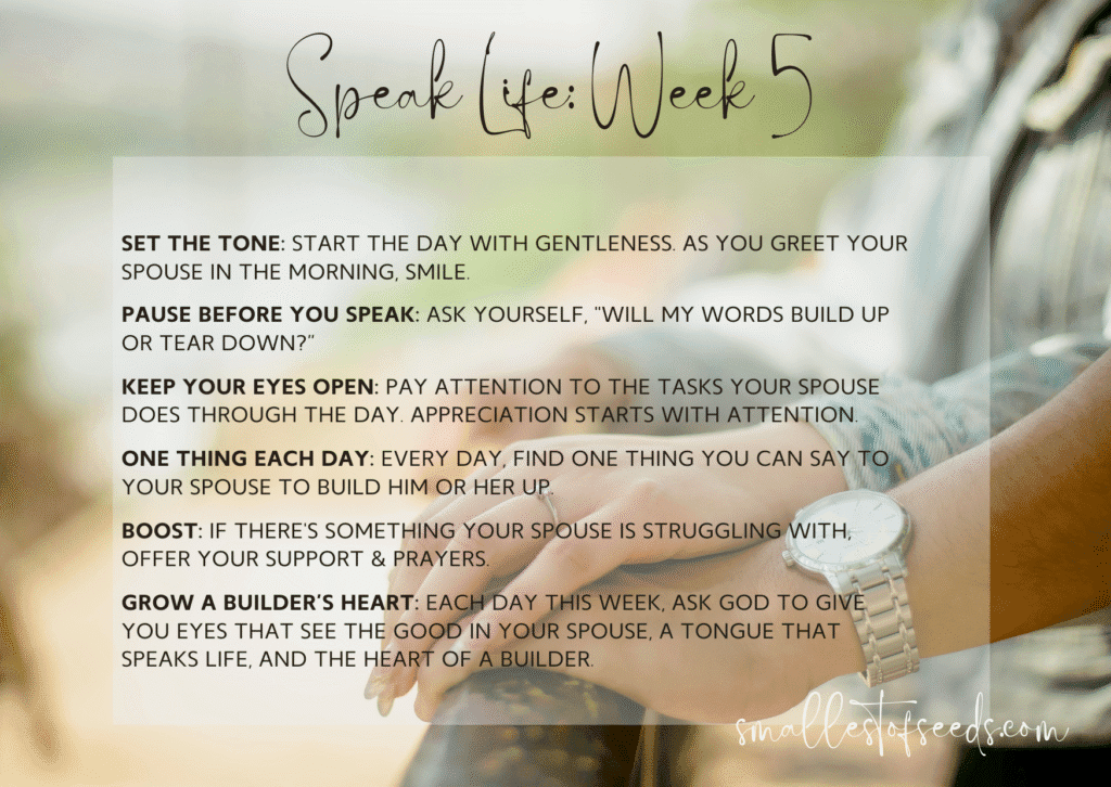 speak life week 5 printable