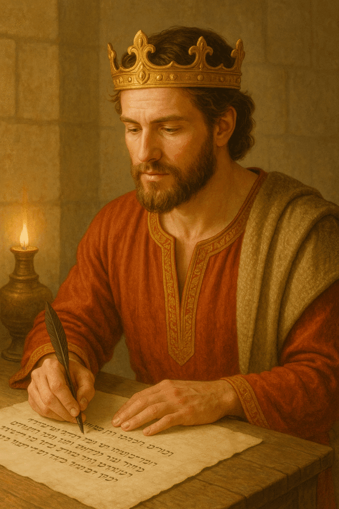 david writing a psalm