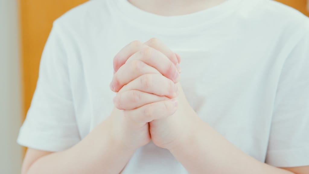 a childs hands folded in prayer highlighting innocence and spirituality. 6951650 Faith & Family A child's hands folded in prayer, highlighting innocence and spirituality.