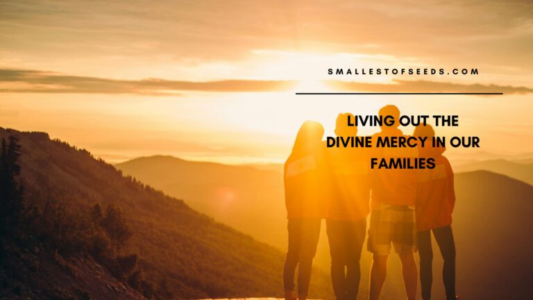A family looking out into the mountains filled with rays of sunshine, symbolizing god's goodness and mercy