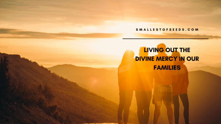 A family looking out into the mountains filled with rays of sunshine, symbolizing god's goodness and mercy