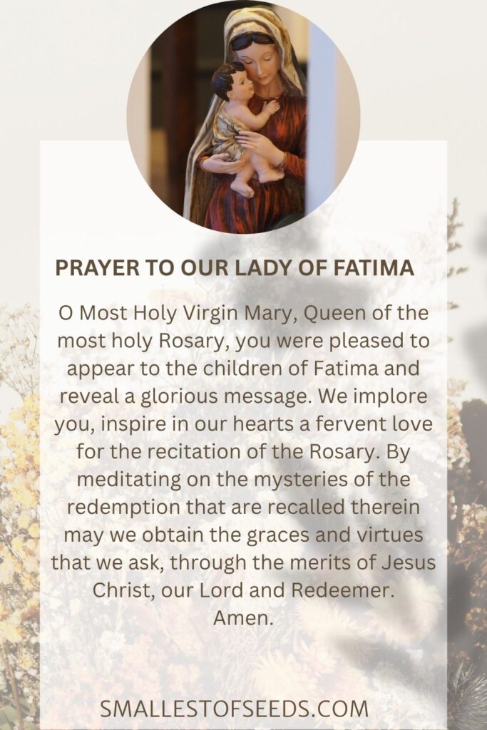 Prayer to our Lady of Fatima The Fatima Prayer